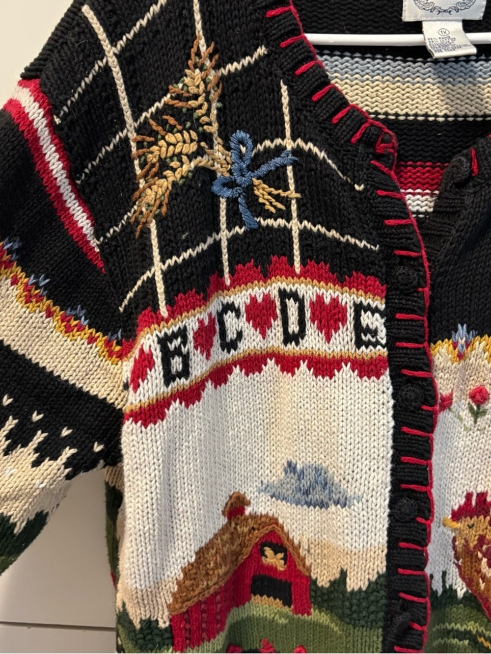 Vintage Farmhouse Knit Cardigan Sweater - Picture 5 of 6